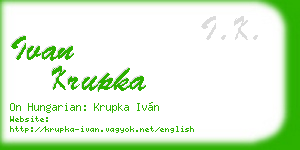 ivan krupka business card